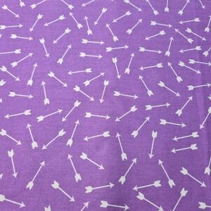 White Arrows on Purple Background Allover Pattern JoAnn Cotton Fabric 3 1/3 Yds